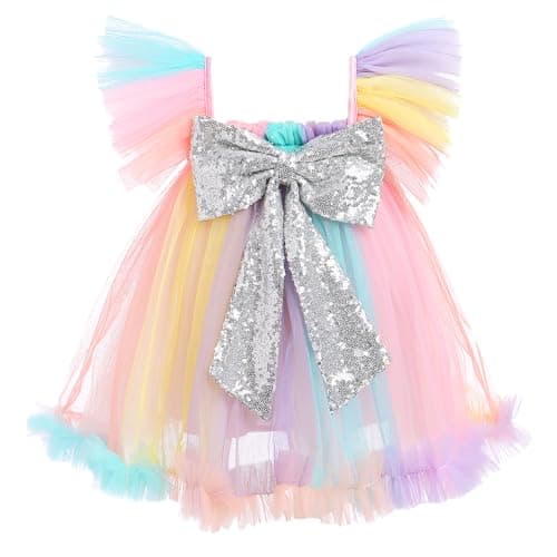 Toddler Girls Birthday Party Dress with Bowknot Headband