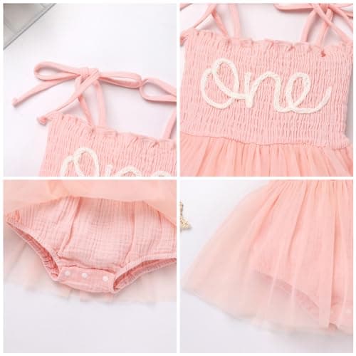 IMEKIS Boho Strawberry Romper Tulle Dress & Headband for Baby Girls Summer Photo Shoot