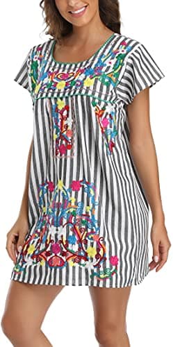 Mexican Embroidered Dress for Women