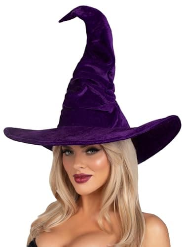 Leg Avenue Purple Velvet Ruched Witch Hat