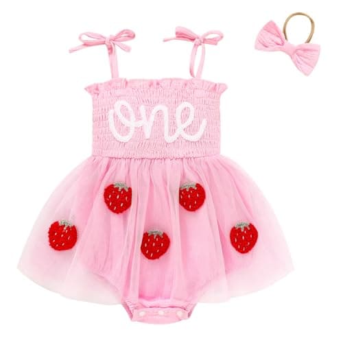 TITKKOP Baby Girl 1st Birthday Tulle Romper Sleeveless Bodysuit Cake Smash Outfits