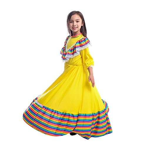 CAFELE Girls' Mexican Traditional Dance Halloween Costume