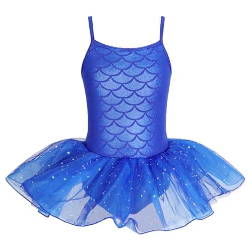 XiaoMoSha Girls' Sparkle Mermaid Tutu Dance Leotard Party Outfit