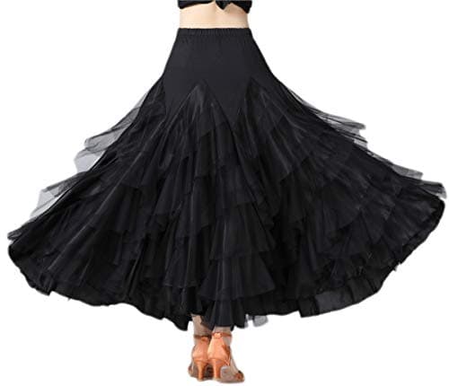 CISMARK Elegant Ballroom Latin Dance Party Swing Skirt for Women