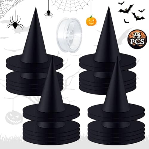 Hanging Witch Hats with 98Ft Fishing Line for Halloween Decor