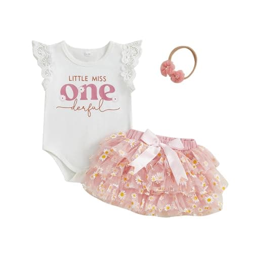 Biayxms Baby Girl First Birthday Outfit with Tutu Skirts and Headband