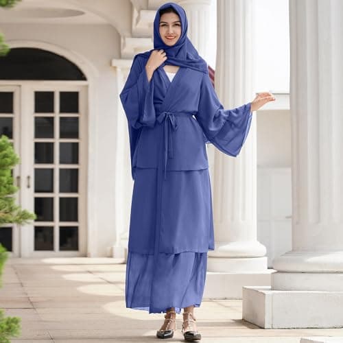ODASDO Chiffon Abaya Dress for Muslim Women