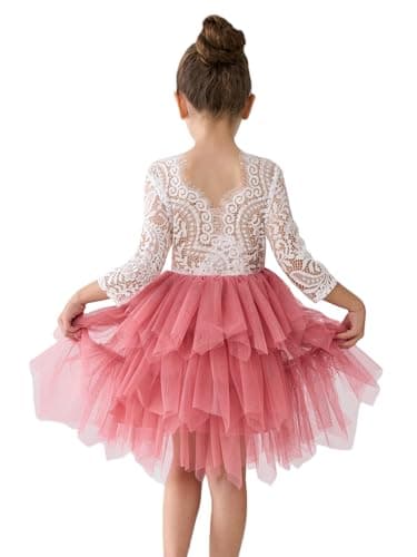 2Bunnies Girl Peony Lace Back Tiered Tutu Party Dress
