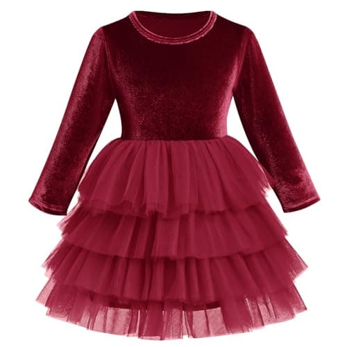 Toddler Velvet Dress for Christmas Party and Wedding
