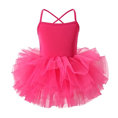 KARETT Girls Ballet Tutu Dress for Toddlers, V-Neck Leotard Outfit, Ages 1-7