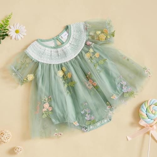 MA&BABY Embroidered Flower Tutu Dress for Baby Girls Party & Holiday