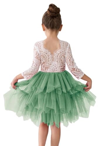 2Bunnies Girl Peony Lace Back Tiered Tutu Party Dress