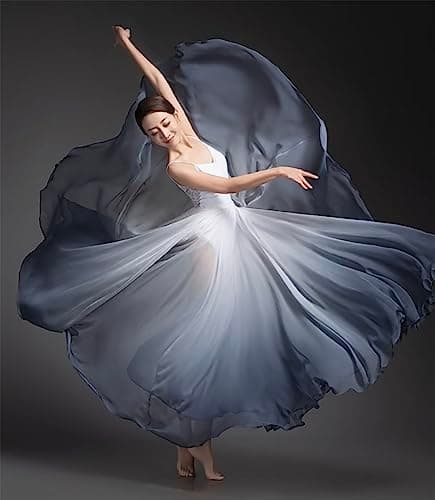 Z&X Women's Gradient Chiffon Dance Skirt for Modern Ballet Performance