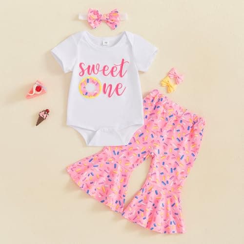 Eadrioss Toddler Girl Sweet Birthday Outfit Shirt & Bell Bottom Pants