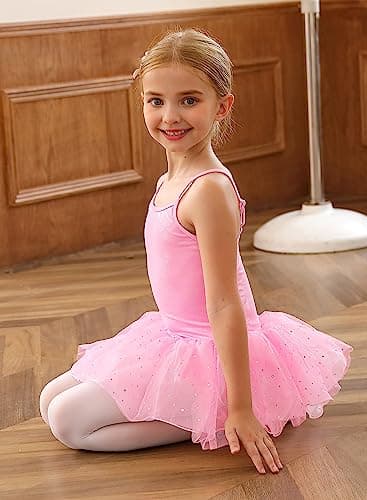 XiaoMoSha Girls' Sparkle Mermaid Tutu Dance Leotard Party Outfit