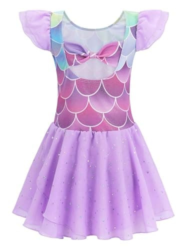 Mecceos Girls' Ballet Leotards - Short/Long Sleeve Skirts