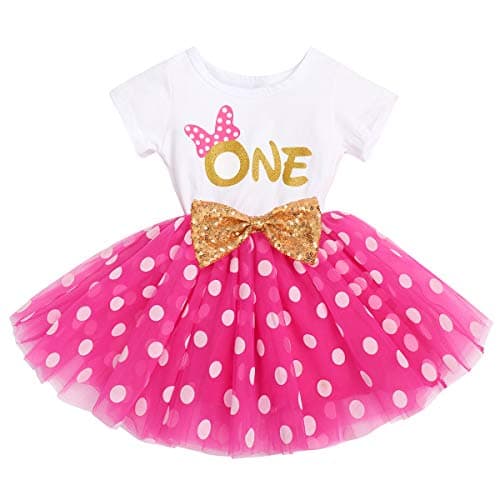 IBTOM CASTLE Polka Dots Sequin Tutu Dress for Baby Girls BirthdayCake Smash Photo Shoot
