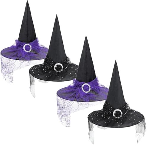 Zando Lace Witch Hat for Women | Halloween Cosplay & Decoration