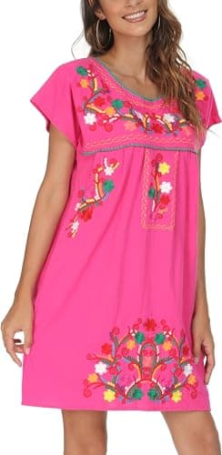 Mexican Embroidered Dress for Women