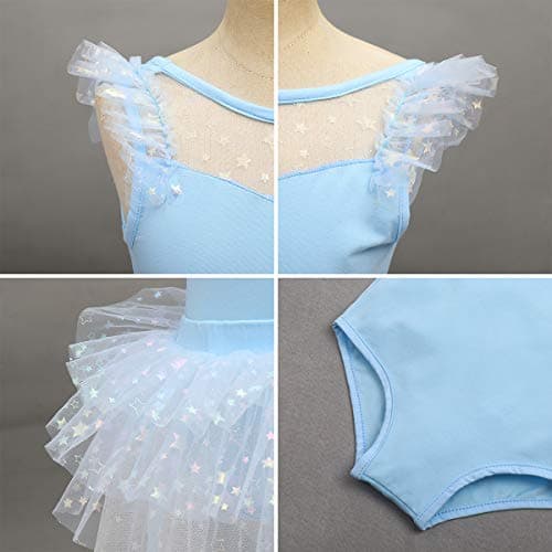 Girls' Ballet Leotard with Tutu Skirt and Bow - Classic Training Outfit