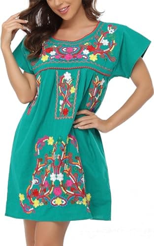 Mexican Embroidered Dress for Women