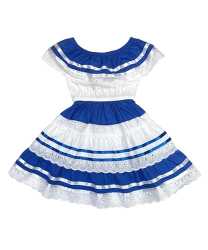 Unik Girl's Traditional Mexican Birthday, Christmas, Cinco de Mayo Cultural Dress Size 2-14