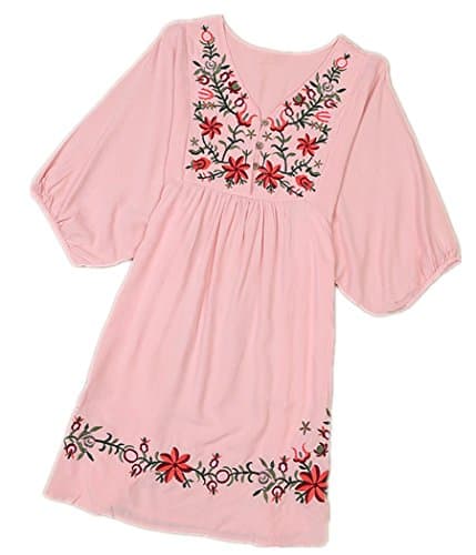 Kafeimali Summer V-Neck Mexican Embroidered Women's Dressy Tops