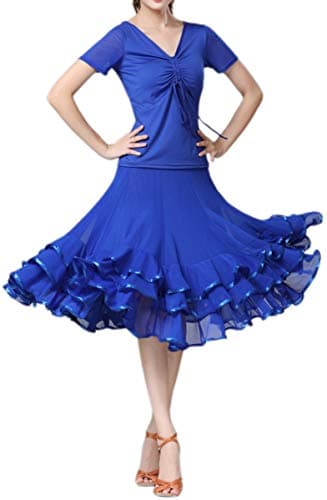 CISMARK Elegant Ballroom and Latin Flamenco Dance Skirt for Women