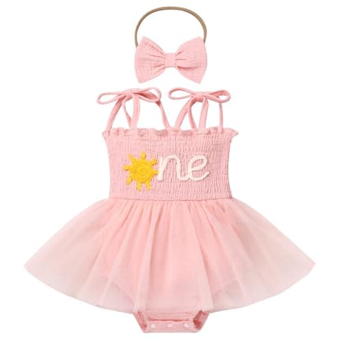 IMEKIS Boho Strawberry Romper Tulle Dress & Headband for Baby Girls Summer Photo Shoot
