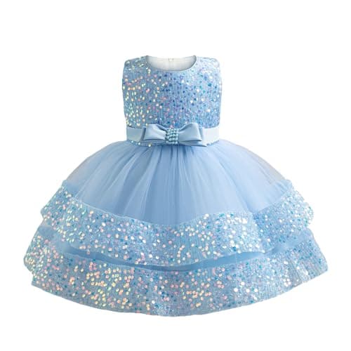 Miipat Baby Girl Sequins Princess Wedding Dress 12M-4Y