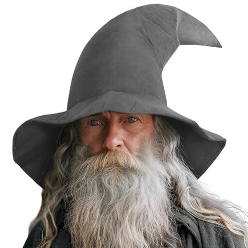 Black Witch Hat for Adults: Halloween Sorcerer Accessories