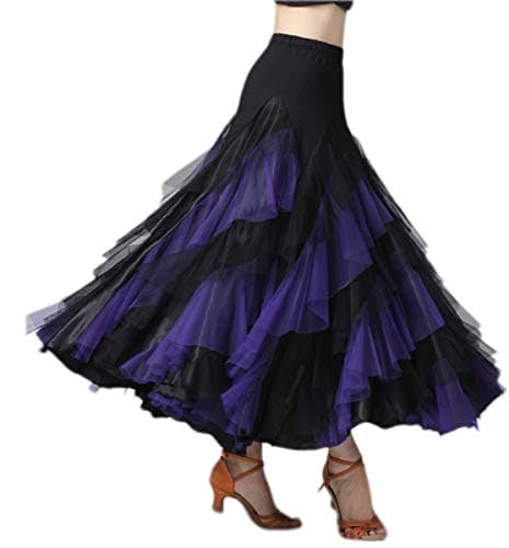 CISMARK Elegant Ballroom Latin Dance Party Swing Skirt for Women