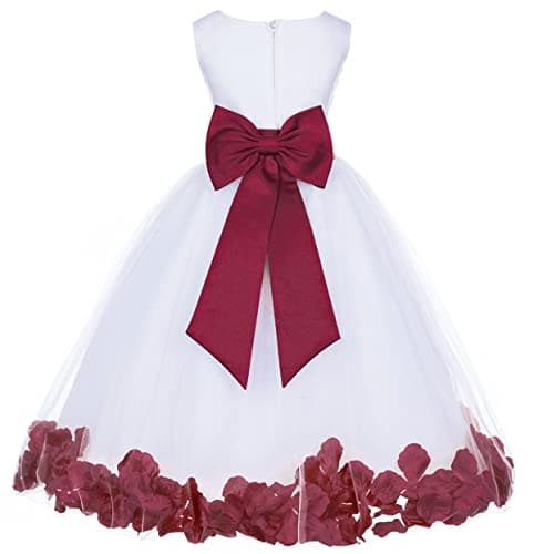 Ekid's Bridal Ivory Tulle Floral Petals Toddler Girl Dress 302T