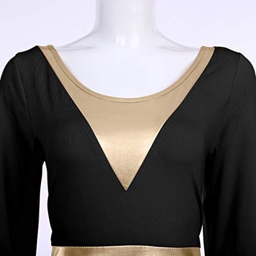 IMEKIS Women Metallic Color Block Liturgical Dance Dress