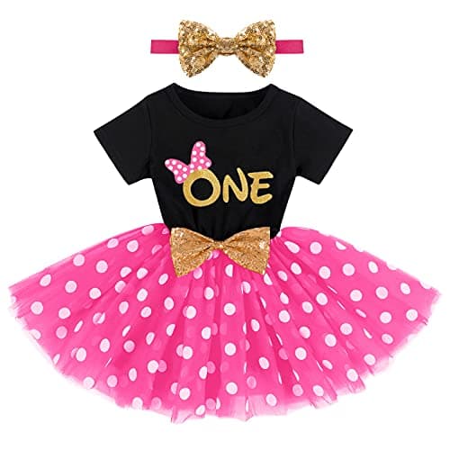 ODASDO Baby Girl 1st/2nd/3rd Birthday Princess Tulle Dress with Headband