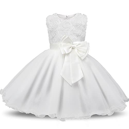 NNJXD Girl 3D Flower Lace Sleeveless Holiday Tutu Dresses