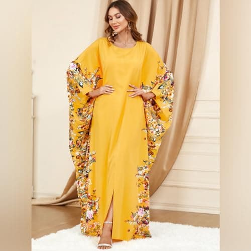 ODIZLI Turkish Muslim Abaya with Pendant Bat Sleeves