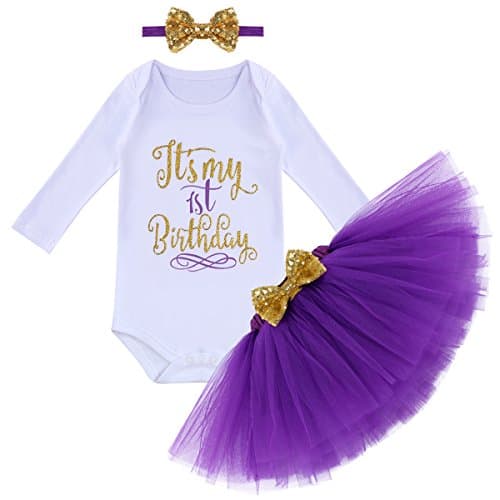 Baby Girl's 1st 2nd Birthday Cake Smash Outfit Set