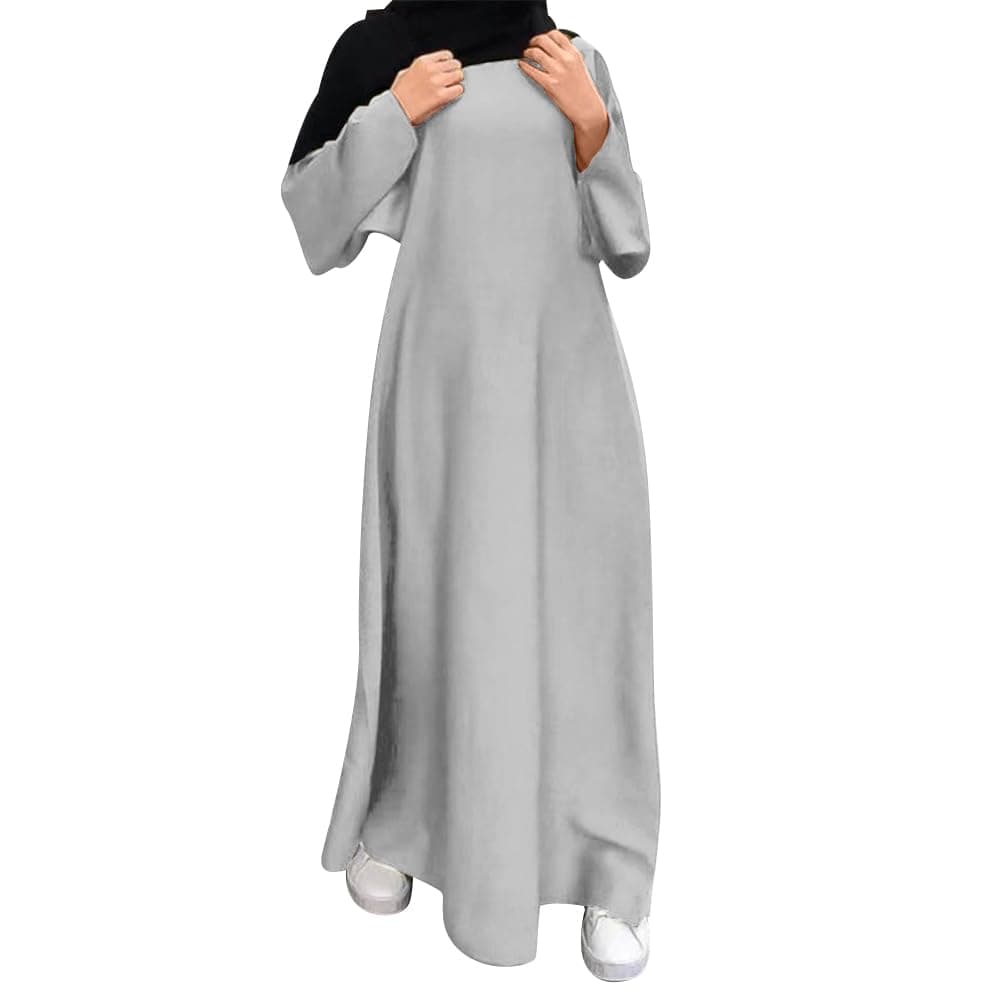Women Muslim Long Sleeve Kaftan Dress
