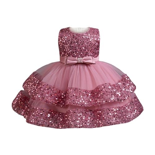 Miipat Baby Girl Sequins Princess Wedding Dress 12M-4Y