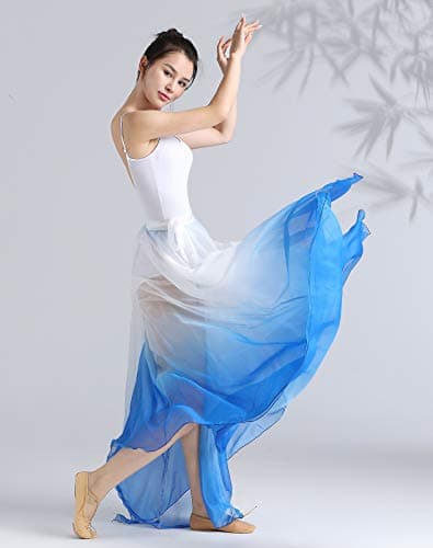 ORIDOOR 35" Fairy Lyrical Gradient Dance Skirt Modern Ballet Costumes