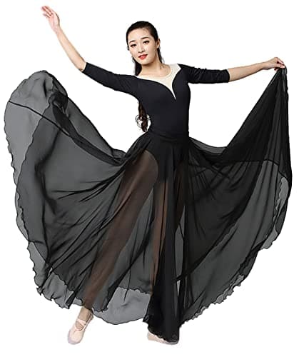 Z&X Women's Gradient Chiffon Dance Skirt for Modern Ballet Performance
