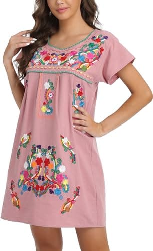 Mexican Embroidered Dress for Women