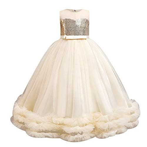 Little Girl Shiny Sequin Tulle Princess Dress