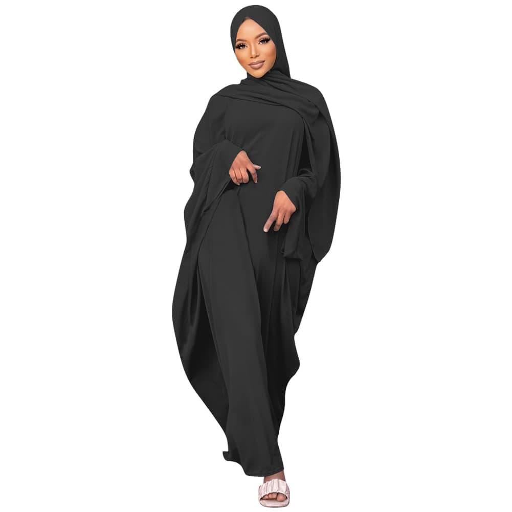 OBEEII Women's Islamic Abaya Dress with Hijab - Full Cover Maxi Robe