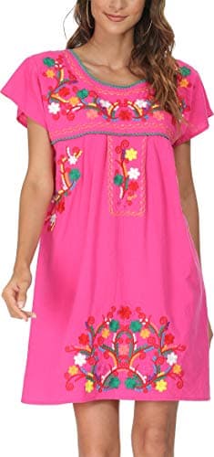 Mexican Embroidered Dress for Women
