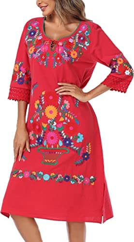 YZXDORWJ Women's Mexican Floral Lace Bridesmaid Dress