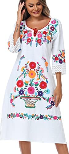 YZXDORWJ Women's Mexican Floral Lace Bridesmaid Dress
