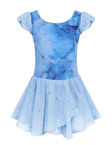 Girls Ballet Dance Dress with Ruffle Sleeves