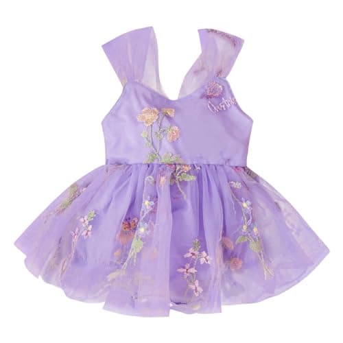 Infant Baby Girl Romper Dress with Flower Embroidery